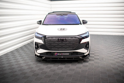 Frontlippe V.2 passend für Audi Q4 e-tron Sportback S-line Mk1 schwarz Hochglanz