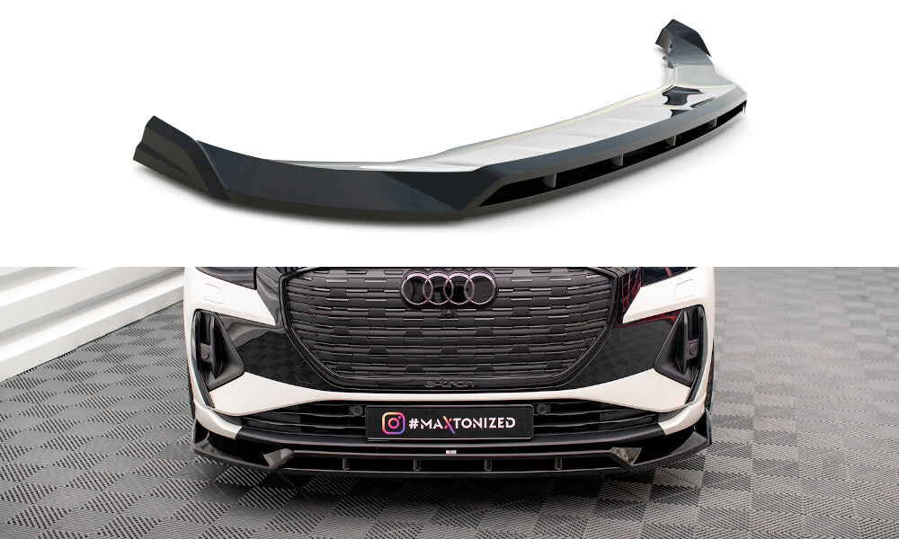 Frontlippe V.2 passend für Audi Q4 e-tron Sportback S-line Mk1 schwarz Hochglanz