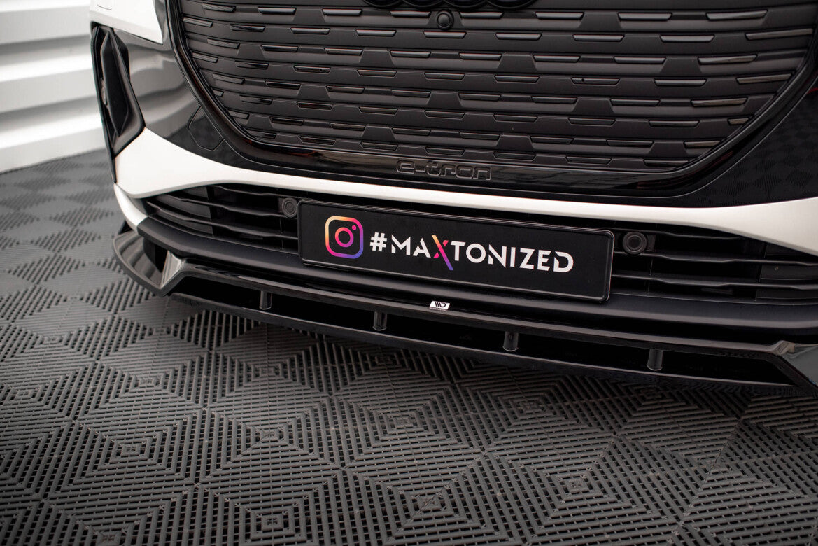 Frontlippe V.2 passend für Audi Q4 e-tron Sportback S-line Mk1 schwarz Hochglanz