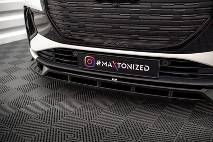 Frontlippe V.2 passend für Audi Q4 e-tron Sportback S-line Mk1 schwarz Hochglanz