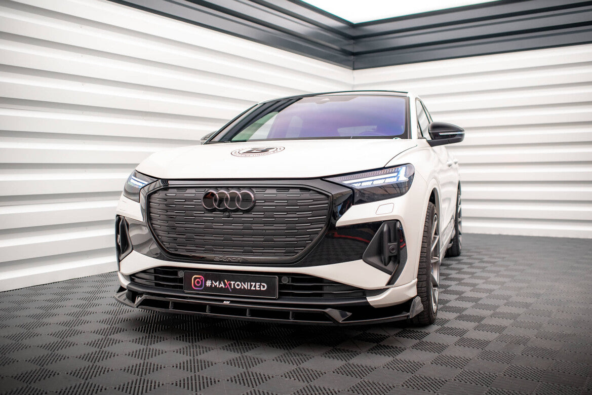 Frontlippe V.2 passend für Audi Q4 e-tron Sportback S-line Mk1 schwarz Hochglanz