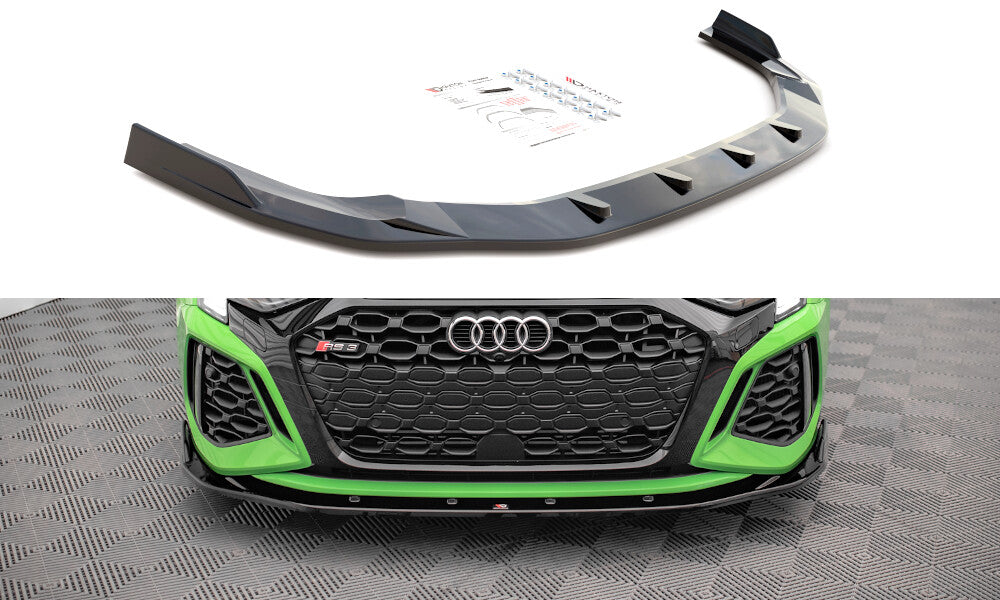Frontlippe V.2 passend für Audi RS3 Limousine 8Y schwarz Hochglanz