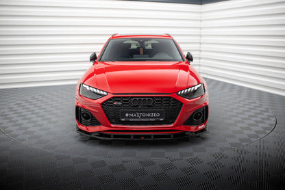 Frontlippe V.2 passend für Audi RS4 B9 FL schwarz Hochglanz