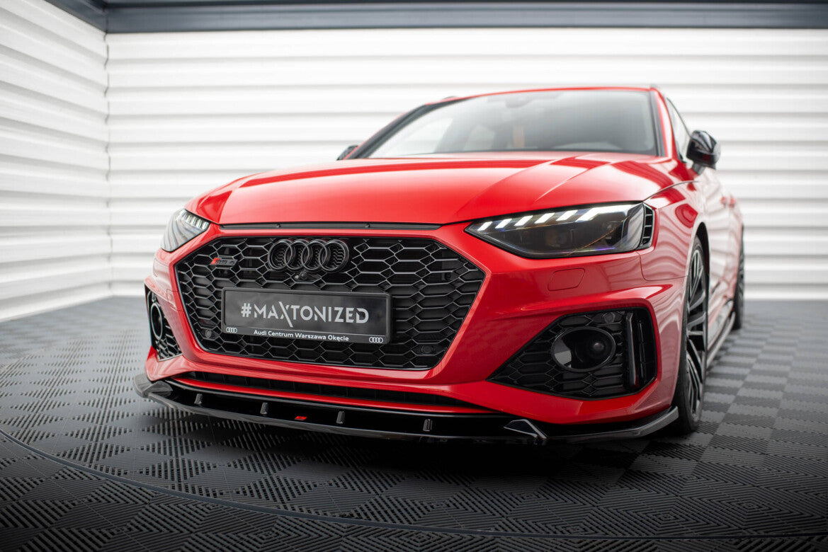 Frontlippe V.2 passend für Audi RS4 B9 FL schwarz Hochglanz