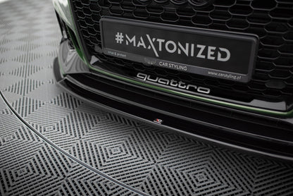 Frontlippe V.2 passend für Audi RS4 B9 schwarz Hochglanz
