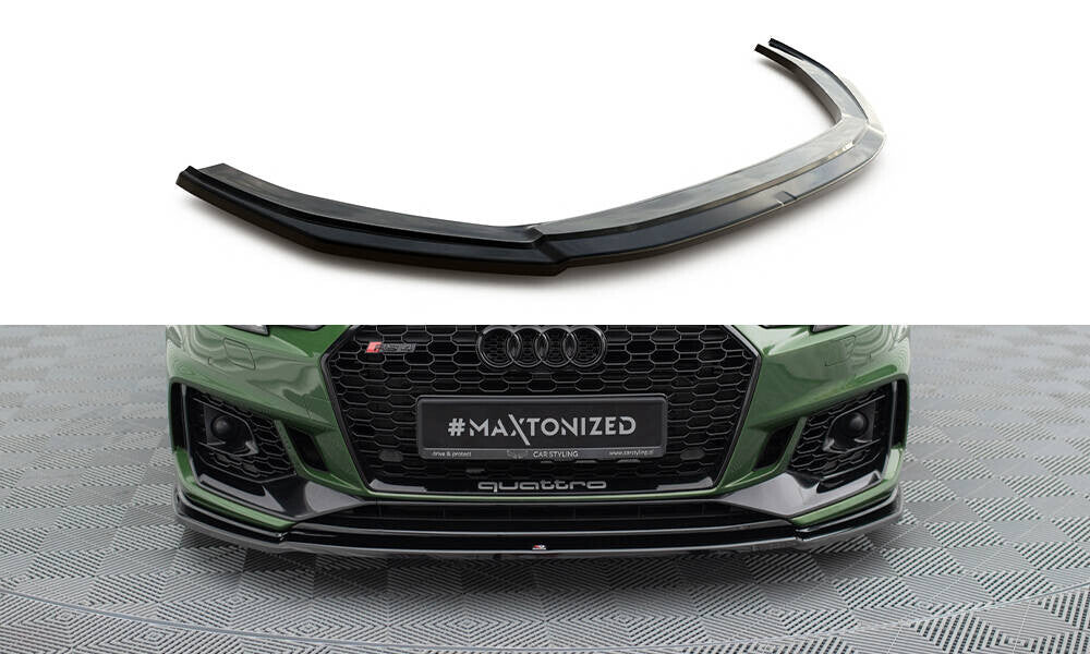 Frontlippe V.2 passend für Audi RS4 B9 schwarz Hochglanz
