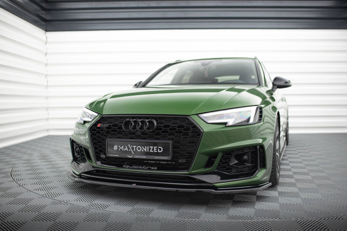 Frontlippe V.2 passend für Audi RS4 B9 schwarz Hochglanz