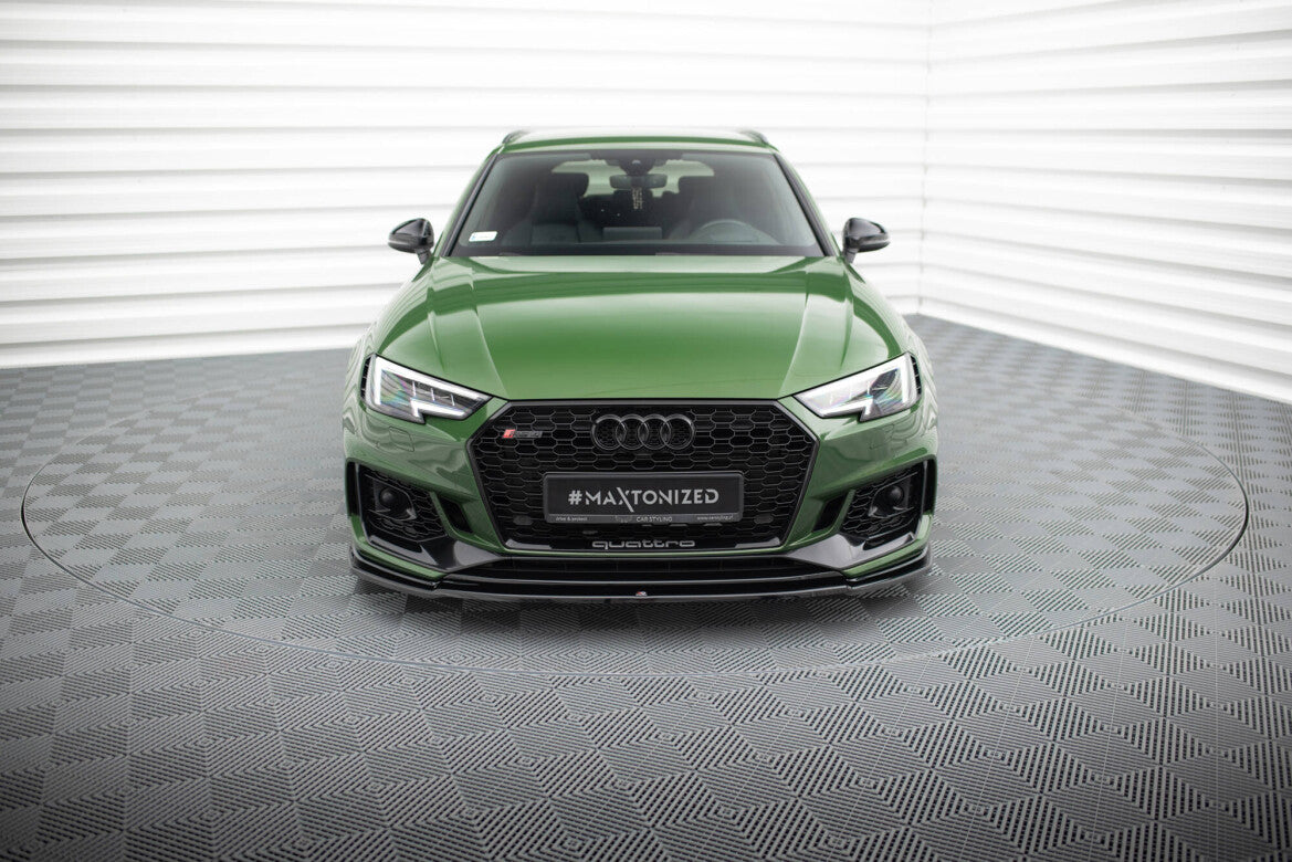 Frontlippe V.2 passend für Audi RS4 B9 schwarz Hochglanz