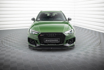 Frontlippe V.2 passend für Audi RS4 B9 schwarz Hochglanz