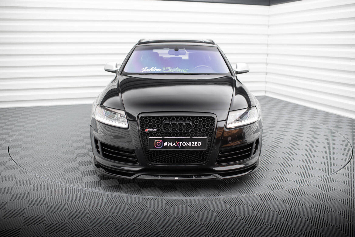 Frontlippe V.2 passend für Audi RS6 Avant C6 schwarz Hochglanz