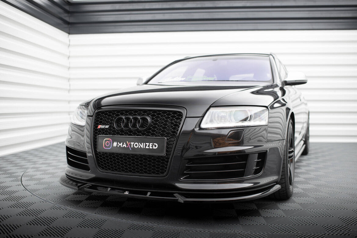 Frontlippe V.2 passend für Audi RS6 Avant C6 schwarz Hochglanz