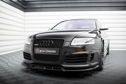 Frontlippe V.2 passend für Audi RS6 Avant C6 schwarz Hochglanz