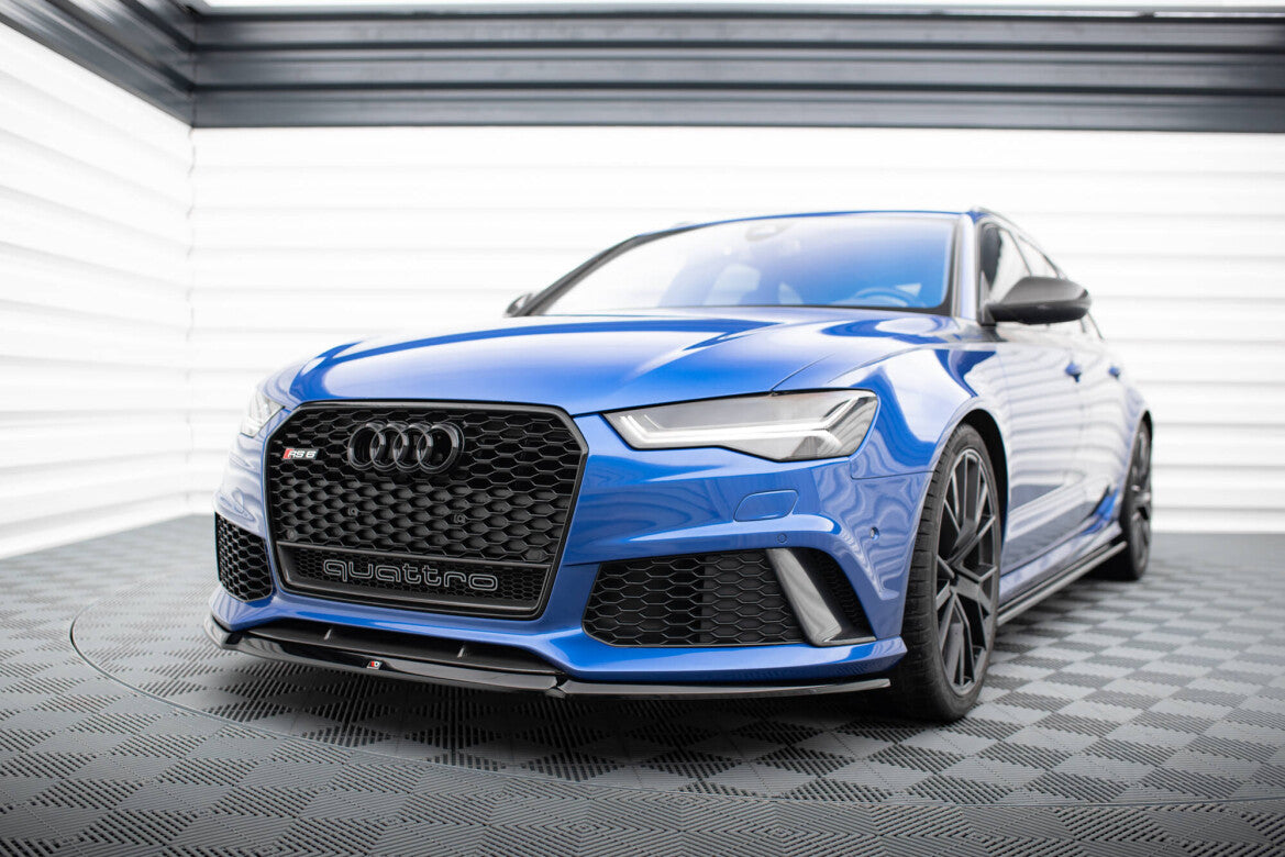Frontlippe V.2 passend für Audi RS6 C7 / C7 FL schwarz Hochglanz