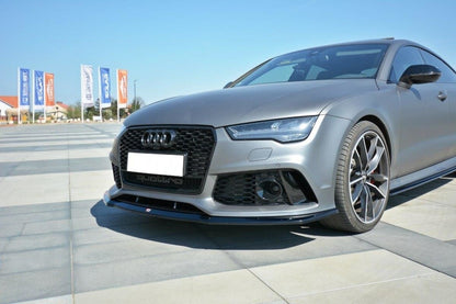 Frontlippe V.2 passend für Audi RS7 C7 schwarz Hochglanz