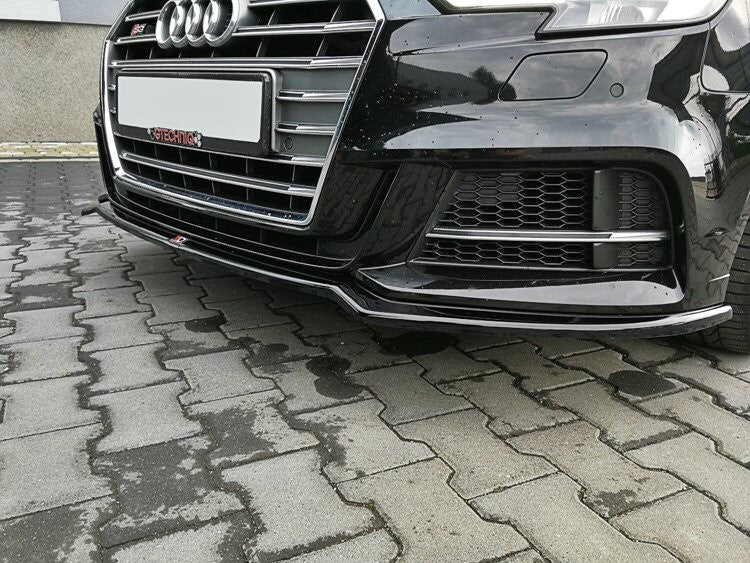 Frontlippe V.2 passend für Audi S3 / A3 S-Line 8V FL Limousine schwarz Hochglanz