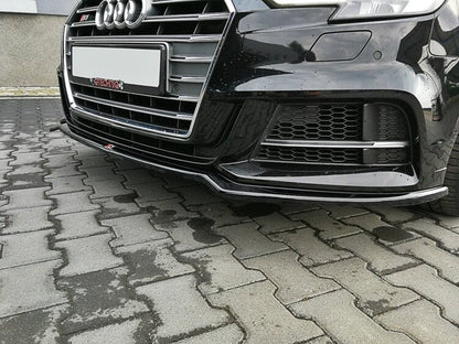 Frontlippe V.2 passend für Audi S3 / A3 S-Line 8V FL Limousine schwarz Hochglanz