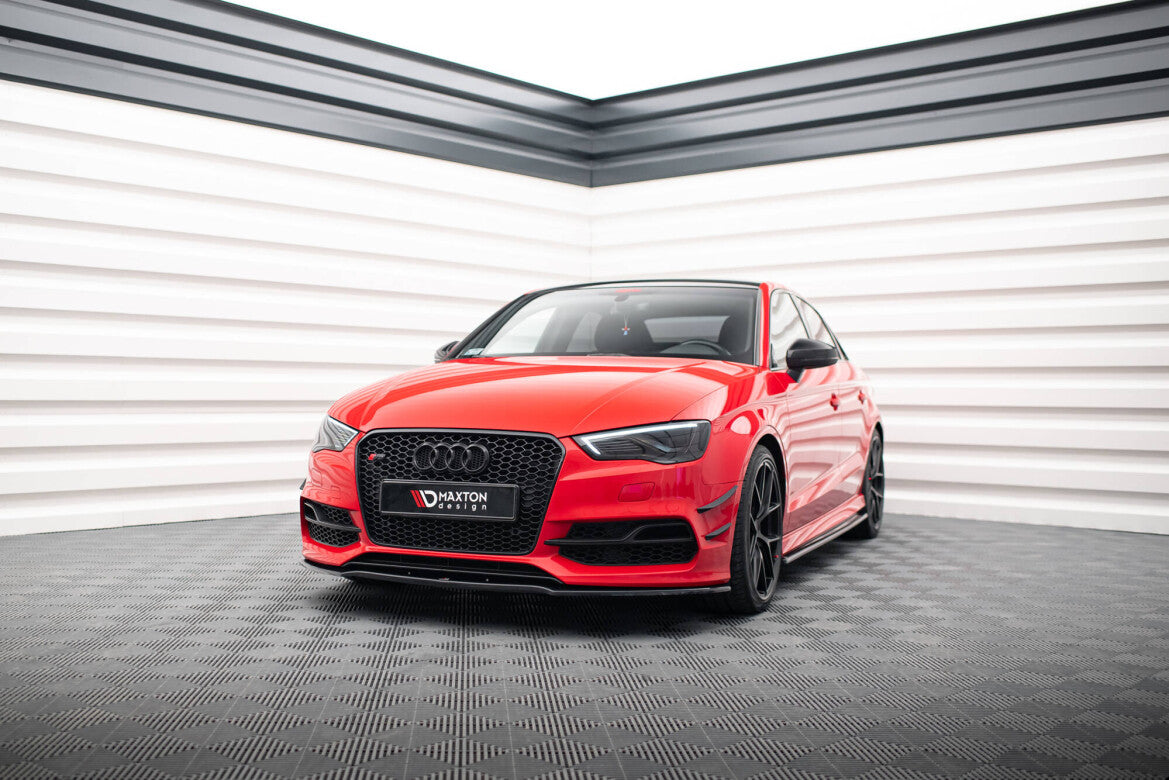 Frontlippe V.2 passend für Audi S3 / A3 S-Line 8V Limousine / Cabrio schwarz Hochglanz