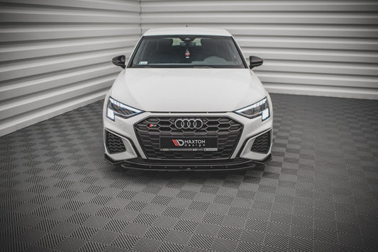 Frontlippe V.2 passend für Audi S3 / A3 S-Line 8Y schwarz Hochglanz