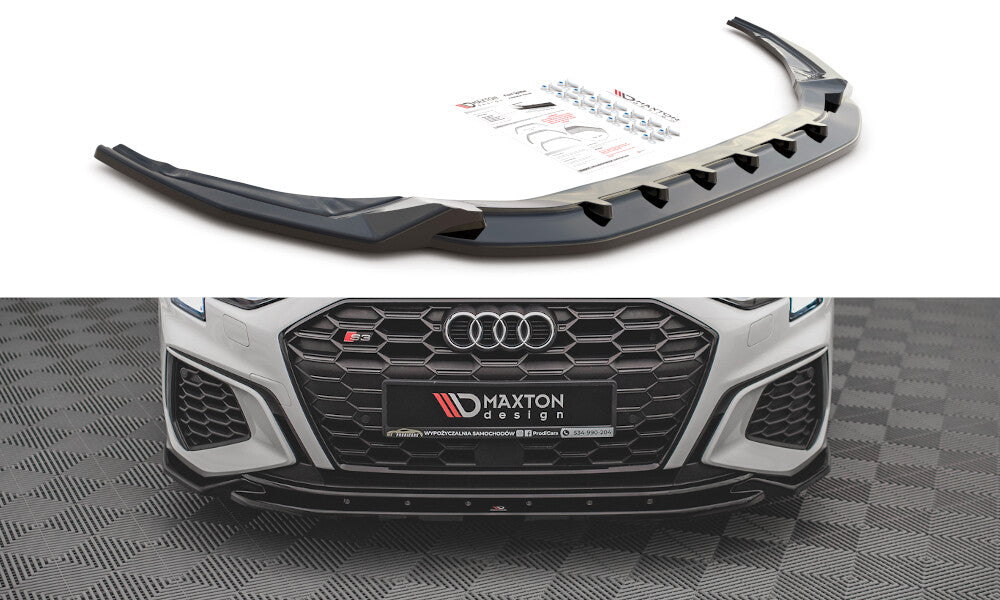 Frontlippe V.2 passend für Audi S3 / A3 S-Line 8Y schwarz Hochglanz