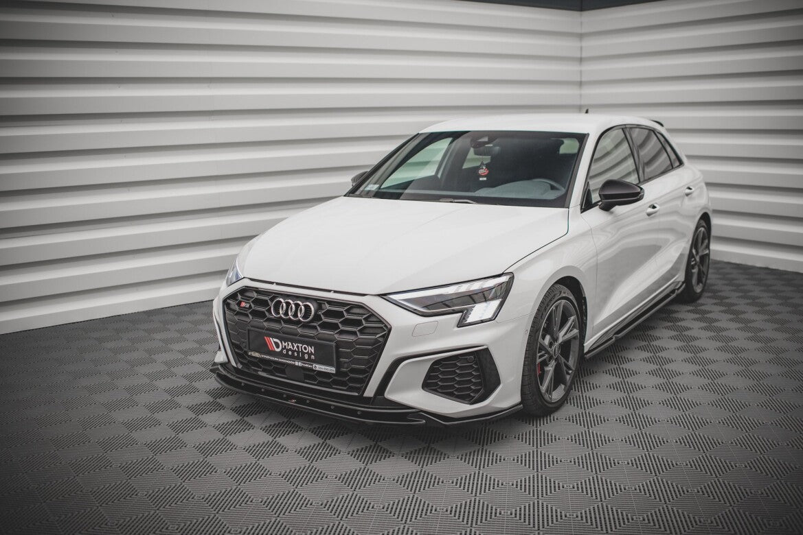 Frontlippe V.2 passend für Audi S3 / A3 S-Line 8Y schwarz Hochglanz