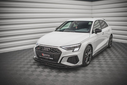 Frontlippe V.2 passend für Audi S3 / A3 S-Line 8Y schwarz Hochglanz