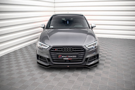 Frontlippe V.2 passend für Audi S3 / A3 S-Line Sportback 8V FL schwarz Hochglanz