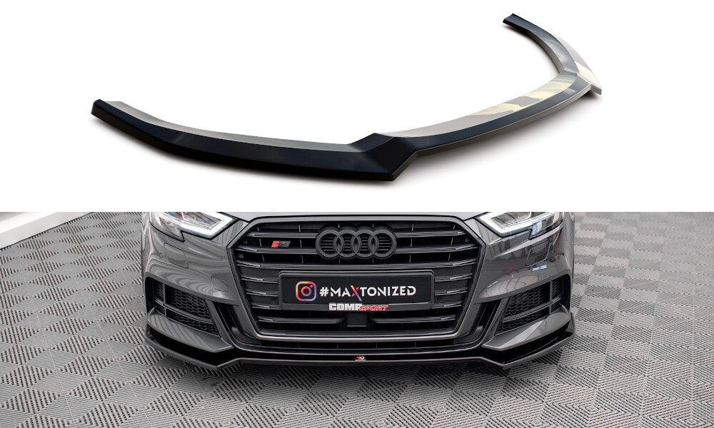 Frontlippe V.2 passend für Audi S3 / A3 S-Line Sportback 8V FL schwarz Hochglanz
