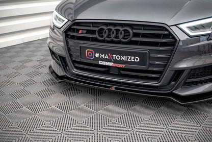 Frontlippe V.2 passend für Audi S3 / A3 S-Line Sportback 8V FL schwarz Hochglanz