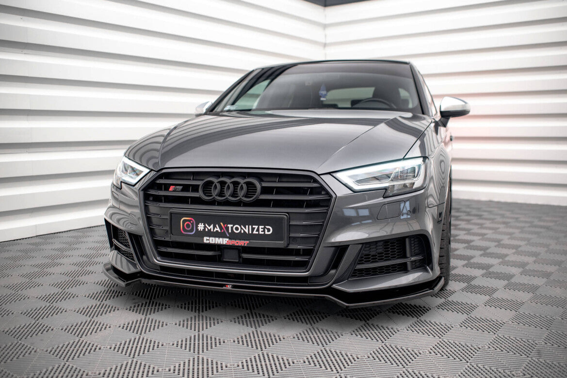 Frontlippe V.2 passend für Audi S3 / A3 S-Line Sportback 8V FL schwarz Hochglanz