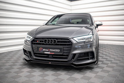 Frontlippe V.2 passend für Audi S3 / A3 S-Line Sportback 8V FL schwarz Hochglanz