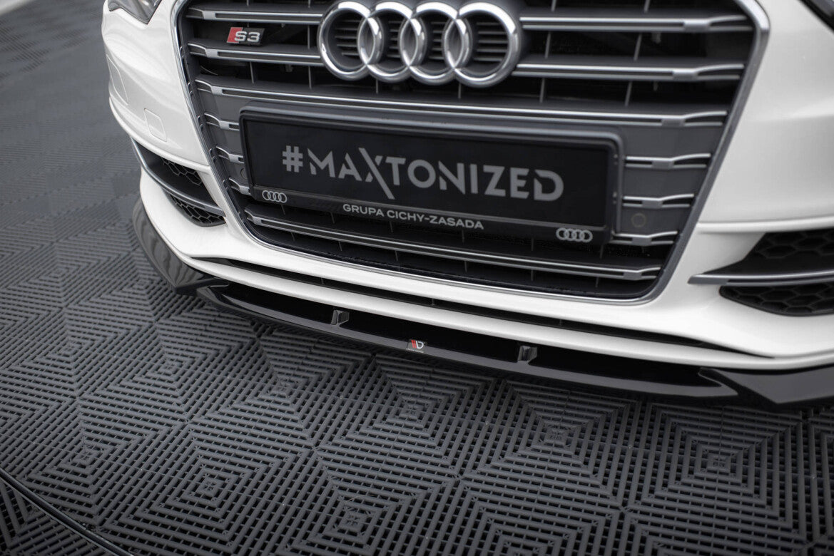 Frontlippe V.2 passend für Audi S3 / A3 S-Line Sportback / Hatchback 8V schwarz Hochglanz