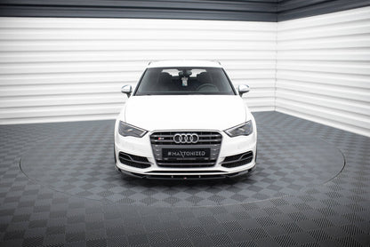 Frontlippe V.2 passend für Audi S3 / A3 S-Line Sportback / Hatchback 8V schwarz Hochglanz