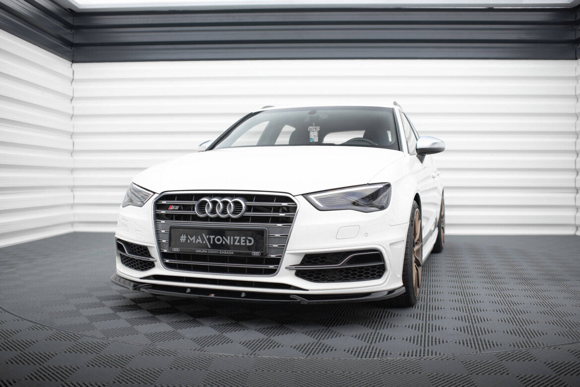 Frontlippe V.2 passend für Audi S3 / A3 S-Line Sportback / Hatchback 8V schwarz Hochglanz
