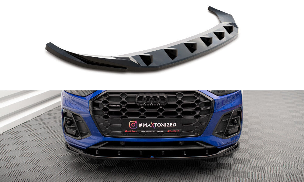 Frontlippe V.2 passend für Audi SQ5 / Q5 S-Line SUV / Sportback Mk2 FL schwarz Hochglanz
