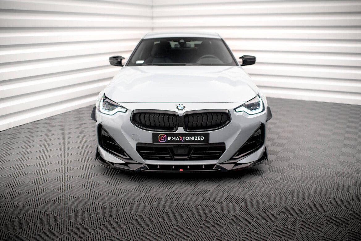 Frontlippe V.2 passend für BMW 2 Coupe M-Paket / M240i G42 schwarz Hochglanz + Flaps matt