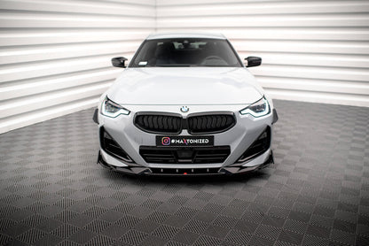 Frontlippe V.2 passend für BMW 2 Coupe M-Paket / M240i G42 schwarz Hochglanz + Flaps matt
