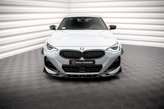 Frontlippe V.2 passend für BMW 2 Coupe M-Paket / M240i G42 schwarz Hochglanz + Flaps matt