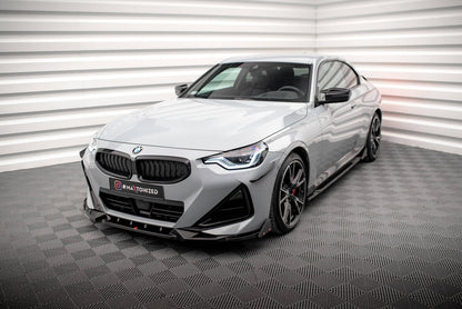 Frontlippe V.2 passend für BMW 2 Coupe M-Paket / M240i G42 schwarz Hochglanz + Flaps matt