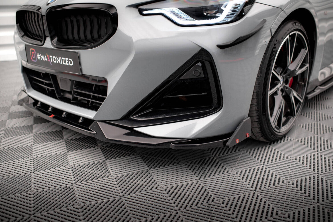 Frontlippe V.2 passend für BMW 2 Coupe M-Paket / M240i G42 schwarz Hochglanz + Flaps matt
