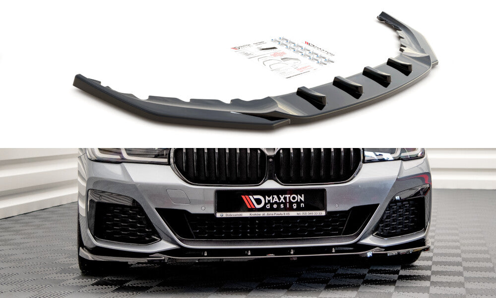 Frontlippe V.2 passend für BMW 5er M-Paket / M550i / M550d Limousine / Touring G30 / G31 FL schwarz Hochglanz