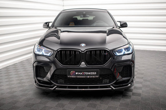 Frontlippe V.2 passend für BMW X6 M F96 schwarz Hochglanz