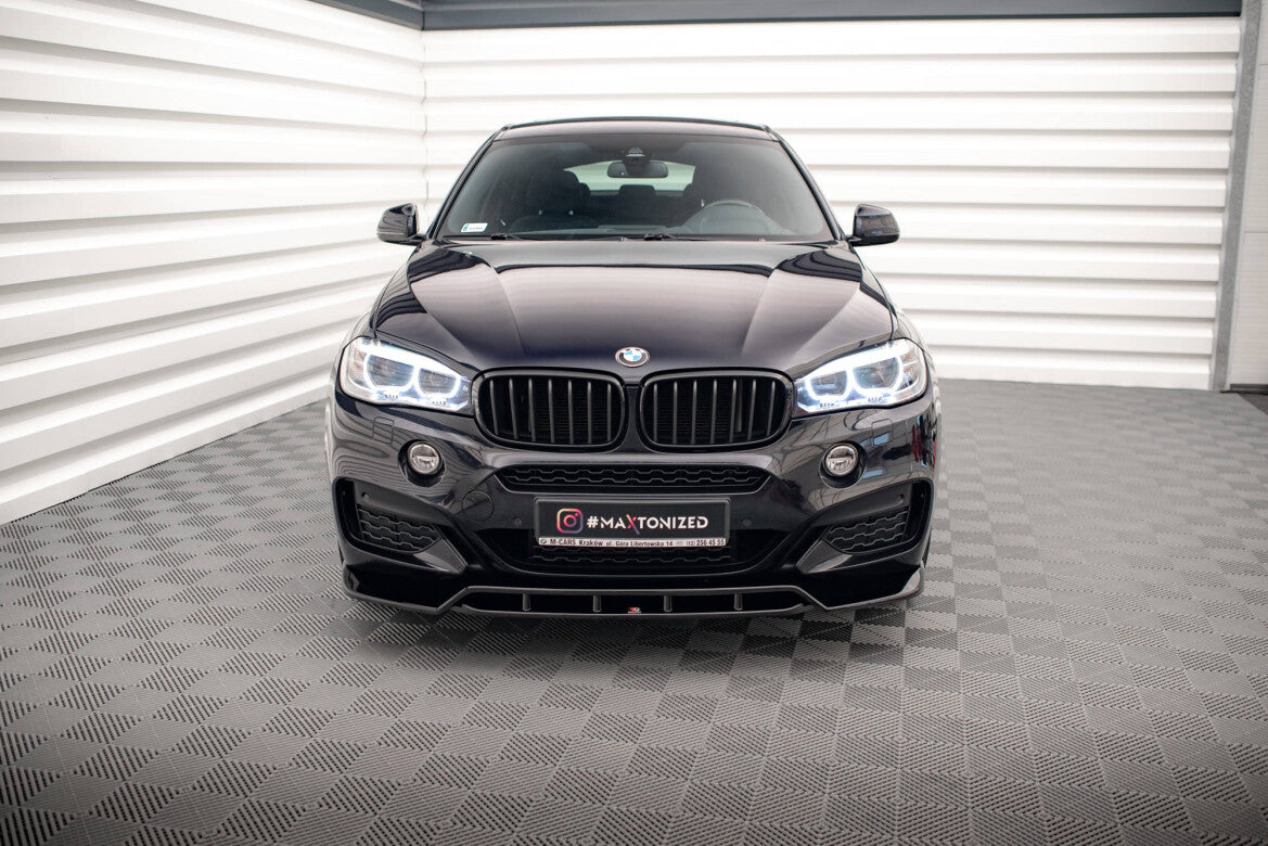 Frontlippe V.2 passend für BMW X6 M-Paket F16 schwarz Hochglanz