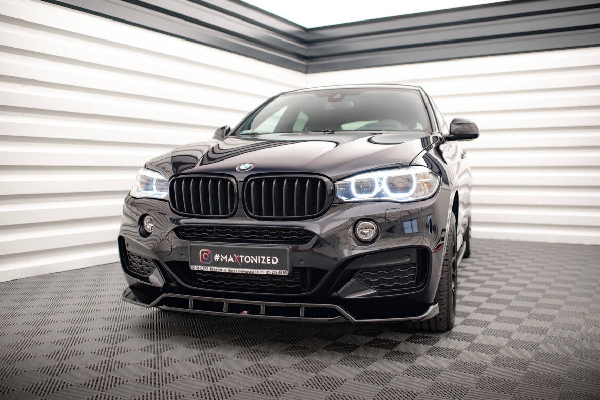 Frontlippe V.2 passend für BMW X6 M-Paket F16 schwarz Hochglanz