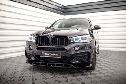 Frontlippe V.2 passend für BMW X6 M-Paket F16 schwarz Hochglanz