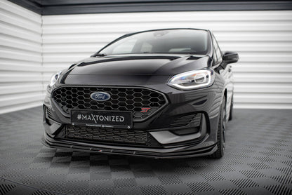 Frontlippe V.2 passend für Ford Fiesta ST / ST-line Mk8 FL schwarz Hochglanz