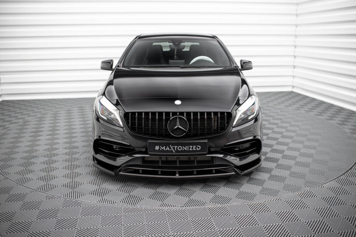 Frontlippe V.2 passend für Mercedes A AMG-Line W176 FL schwarz Hochglanz