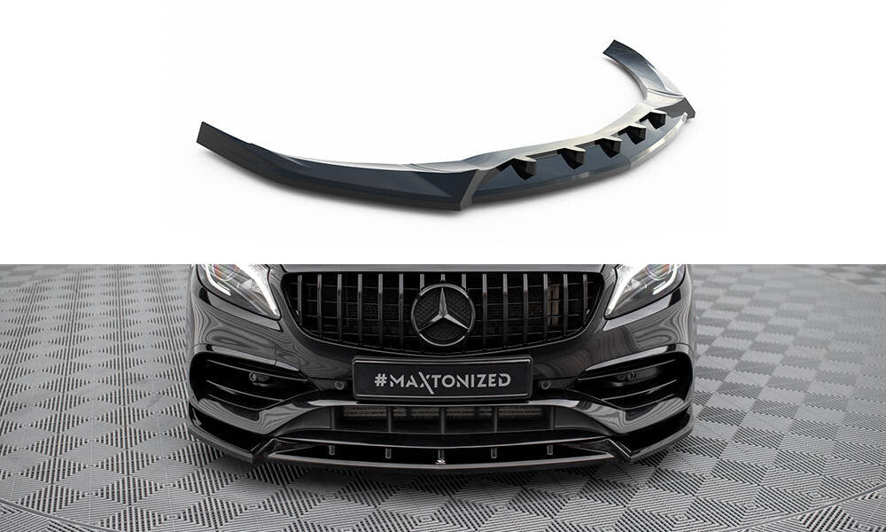 Frontlippe V.2 passend für Mercedes A AMG-Line W176 FL schwarz Hochglanz