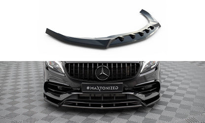 Frontlippe V.2 passend für Mercedes A AMG-Line W176 FL schwarz Hochglanz