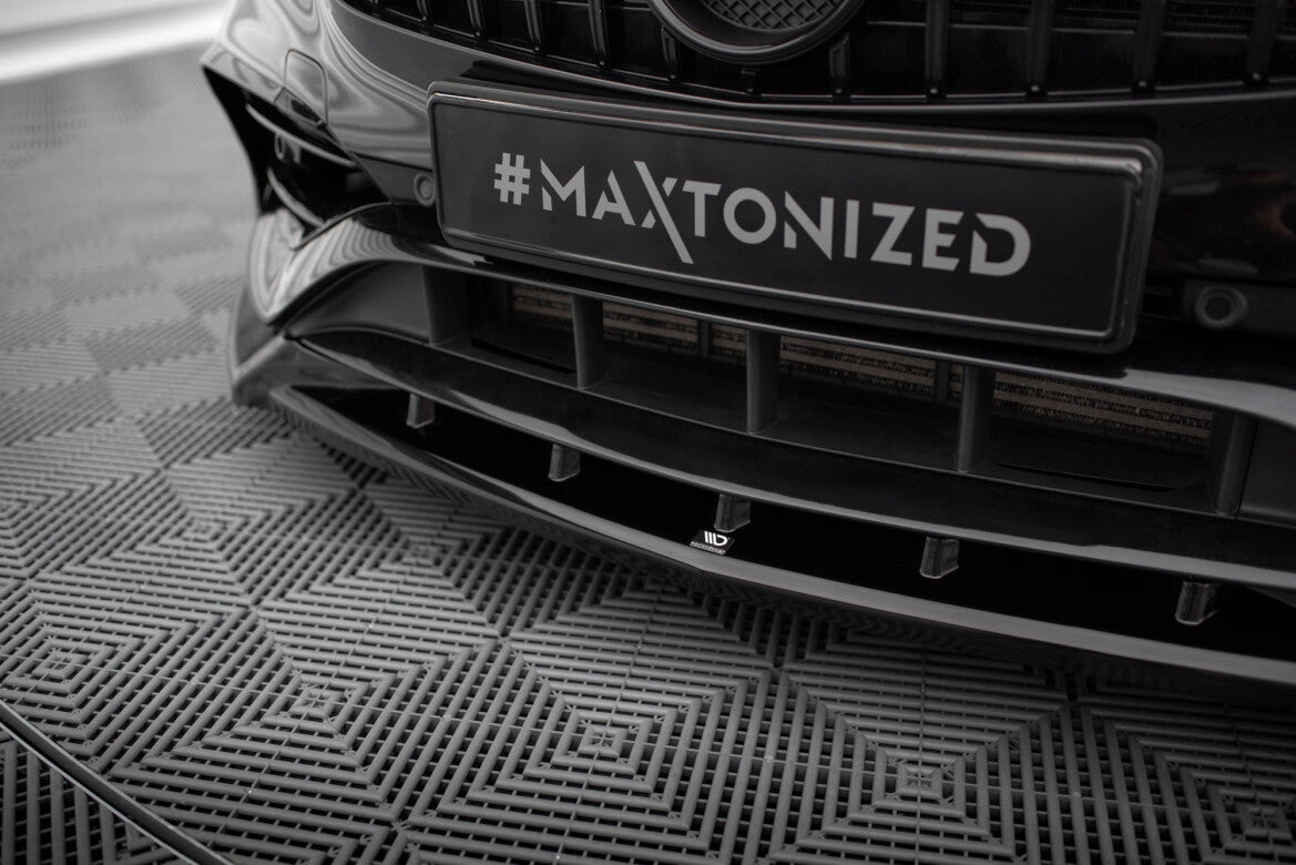 Frontlippe V.2 passend für Mercedes A AMG-Line W176 FL schwarz Hochglanz