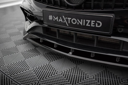 Frontlippe V.2 passend für Mercedes A AMG-Line W176 FL schwarz Hochglanz